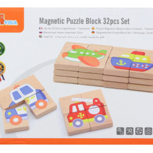 Dřevěné magnetické puzzle - dopravní prostředky