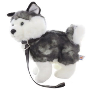 Plyš Husky s vodítkem 25 cm