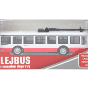 Trolejbus kovový na zpětný chod, 16cm