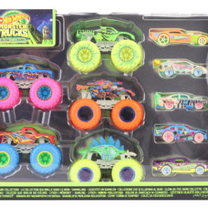 Hot Wheels Monster trucks svítící ve tmě angličák & truck HCB57