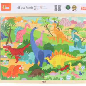 Dřevěné puzzle 48 dílků - dinosauři