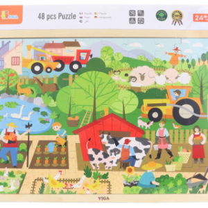 Dřevěné puzzle 48 dílků - farma