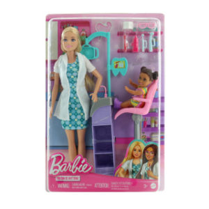 Barbie Povolání herní set s panenkou - zubařka blondýnka HKT69