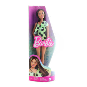 Barbie Modelka-limetkové šaty s puntíky HPF76