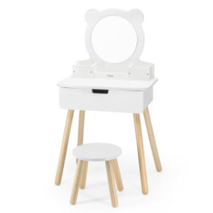 Dřevěný toaletní stolek se stoličkou